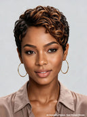 Pixie wig Lace front 13x4 brown highlight for black woman