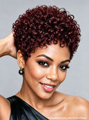 Wear & go machine made burgundy 99J# curly wave