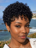 Ready to go pixie cut wig Glueless wig curly wave