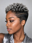 Lace closure 7x5 wig Pixie Cut Salt and Pepper for black woman