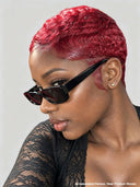 Full lace wig pixie burgundy 100% Human Hair