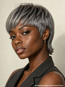 Ready to wear Gluelesse wig Pixie Salt and Pepper