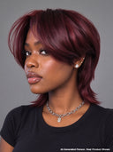 Glueless Wig rouge straight mullet machine made lace pre cut 100% Human Hair