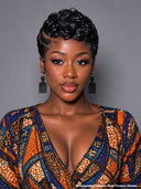 Lace front 13x4 HD wig black pixie cut wig finger wave 100% Human Hair