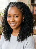 13x4 Lace wig updo braided hairstyles black curly  wave 14 inch 100% Human Hair