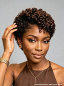 Lace front 13x4 pixie curly wig brown highlight side part