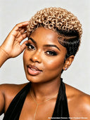 Lace front 13x6 Pixie wig pre-cut finger wave honey