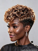 Ready to go Gluelesse wig curly wave honey highlight