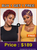 Half-price 2 wigs Easy to wear machine made 2 color brown & Purple 100% Human Hair
