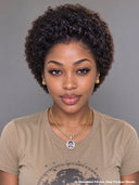 Promotion 13x4 lace front Wig pixie curly wave 100% Human Hair