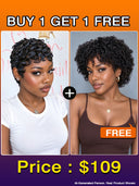 Great Deal: Buy One, Get One Free $109 machine made fingwe wave & curly wave 100% Human Hair