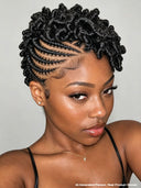 Full Lace Natural Black Pre-styled Updo With Braided Crown 100% Human Hair