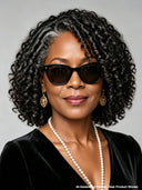 13x4 lace front salt and pepper bob wig curly wave