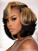 Pixie cut wig HD Lace front 13x6 wavy honey highlight for black woman 100% Human Hair