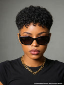 Full lace wig pixie cut curly wave black for black woman