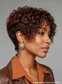 Lace front 13x4 pixie wig Brown For Black Woman