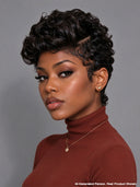 Glueless pixie wig wavy for black woman 100% Human Hair