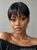 Flash Sale pixie wig straight 100% Human Hair