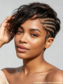 13x4 Lace Natural Black Pre-styled Updo With Braided  wig
