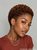 Lace front 13x4 Pixie wig curly Brown for black woman