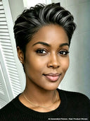 Lace  closure 5x5 Pixie wig Salt and Pepper for black woman