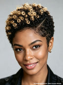Easy to go lace pre-cut 13x4 lace wig Pixie afro honey highlight