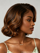 Lace front Wig bob brown 100% Human Hair