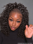 Pre-styled Updo Full Lace Natural Black curl Braided bob 100% Human Hair