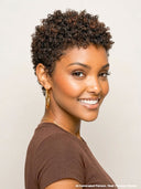 Machine Made pixie cut wig afro curly brown highlight 100% Human Hair