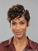 Lace front 13x4 side part pixie cut Brown highlight wig