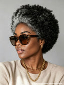 Lace front 13x4 Salt and Pepper afro curly