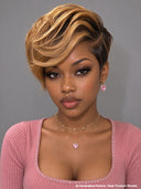 13x4 lace front Wig straight pixie honey highlight 100% Human Hair