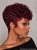 Ready to Go Glueless Wig curly wave pixie black Machine Made 100% Human Hair