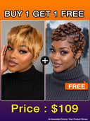 Best-seller 2 wigs $109 machine made 2 color straight & finger wave 100% Human Hair