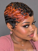 Glueless wig pixie cut wig finger wave highlight 100% Human Hair