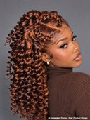 Pre-styled Updo Lace front brown Braided 18 inch 100% Human Hair