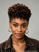Full lace wig brown highlight Pixie Spring Curl