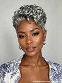 Lace front 13x4 Pixie wig silver Quick weave