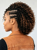 Full Lace wig brown highlight curly With Braided wig