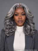 Lace closure 7x5 Wig salt and pepper 14 inch body wave 100% Human Hair
