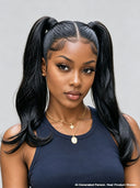 Pre-styled Updo 13x4 Lace Front Wig Natural Black 18 inch 100% Human Hair