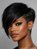 Pixie cut wig Lace front 13x6 HD wig black straight 100% Human Hair