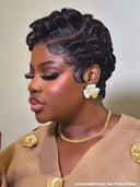 Lace front 13x4 Pixie wig black 100% Human Hair