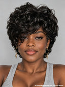 Mullet wig black egg wave machine made 100% Human Hair