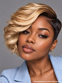 Pixie cut wig Lace front 13x6 quick weave blonde for black woman 100% Human Hair