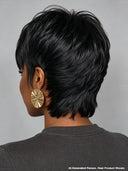 Mullet wig black quick weave machine made 100% Human Hair