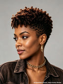 Full lace wig brown highlight Pixie Spring Curl