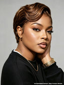 Lace front 13x4 pixie wig Brown side part for black women