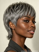 Ready to wear Gluelesse wig Pixie Salt and Pepper