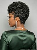 Full lace Pixie cut Wig Natural Black curly wave 100% Human Hair